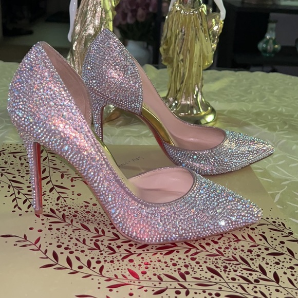 Christian Louboutin Shoes - Christian Louboutin Crystal Printed D'Orsay Pumps